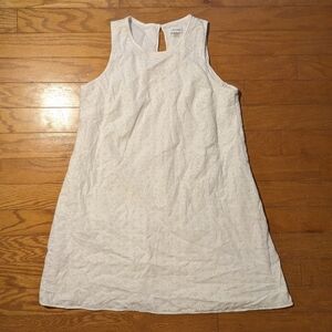 Calvin Klein eyelet lined white mini shift dress